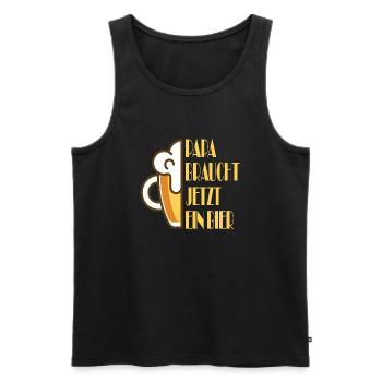 Papa braucht jetzt ein Bier - Männer Premium Bio Tank Top - Schwarz - Vorne - AI Model Male 178 light (178cm)
