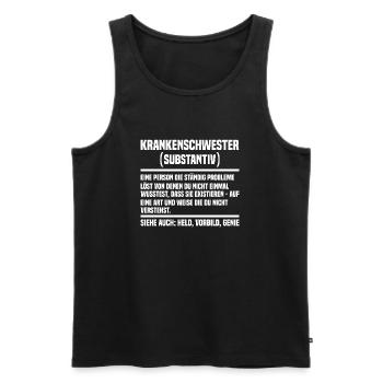 Krankenschwester Krankenpfleger - Männer Premium Bio Tank Top - Schwarz - Vorne - AI Model Male 178 light (178cm)