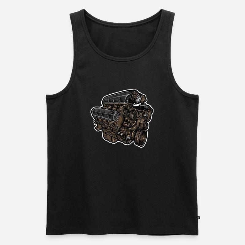 Motorblock // Illustration - Männer Premium Bio Tank Top - Schwarz
