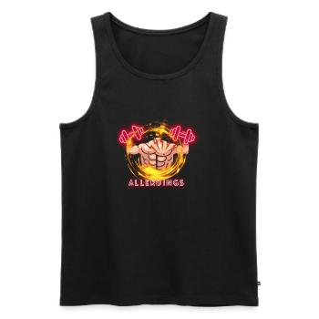 Terry Crews EURO Training - Allerdings - Männer Premium Bio Tank Top - Schwarz - Vorne - AI Model Male 178 light (178cm)