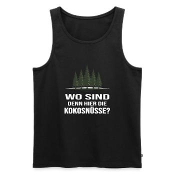wild Bushcraft outdoor survival Jungel Kokosnüsse - Männer Premium Bio Tank Top - Schwarz - Vorne - AI Model Male 178 light (178cm)