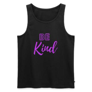 be kind - Männer Premium Bio Tank Top - Schwarz - Vorne - Michal (187cm)