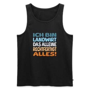 ich bin Landwirt - Männer Premium Bio Tank Top - Schwarz - Vorne - AI Model Male 178 light (178cm)