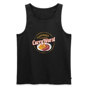 Currywurst Retro Wurst Vintage Bratwurst Pommes - Männer Premium Bio Tank Top - Schwarz - Vorne - Michal (187cm)