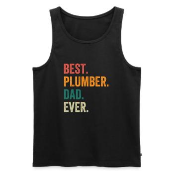 Best Plumber Dad Ever - Men's Premium Organic Tank Top - black - Front - AI Model Male 178 light (178cm)