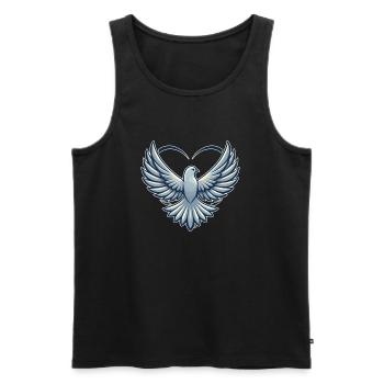 Taube der Liebe - Männer Premium Bio Tank Top - Schwarz - Vorne - Michal (187cm)