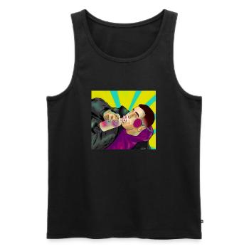 Im Gifted Drunk BOY Design für Klamotten und mehr - Männer Premium Bio Tank Top - Schwarz - Vorne - Michal (187cm)