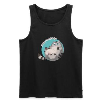 Body Pawsitivity Cat blue - Männer Premium Bio Tank Top - Schwarz - Vorne - Michal (187cm)