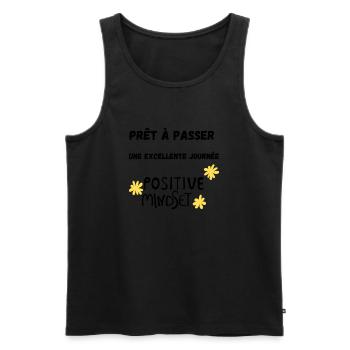 Positive T-shirt - Débardeur bio Premium Homme - noir - Devant - Michal (187cm)