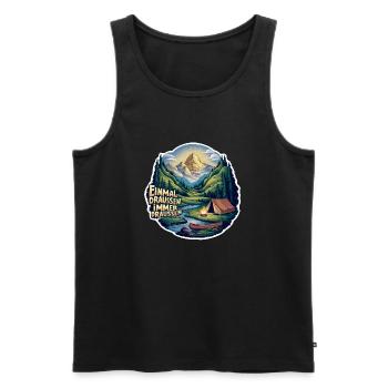 Einmal Camper immer Camper Naturerlebnis pur - Männer Premium Bio Tank Top - Schwarz - Vorne - Michal (187cm)