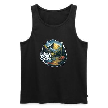 Einmal Camper immer Camper Naturerlebnis pur - Männer Premium Bio Tank Top - Schwarz - Vorne - Michal (187cm)
