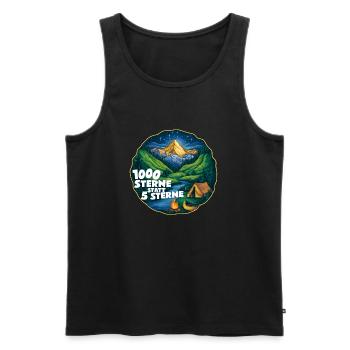 1000 Sterne Sternenhimmel beim Campen - Männer Premium Bio Tank Top - Schwarz - Vorne - AI Model Male 178 light (178cm)
