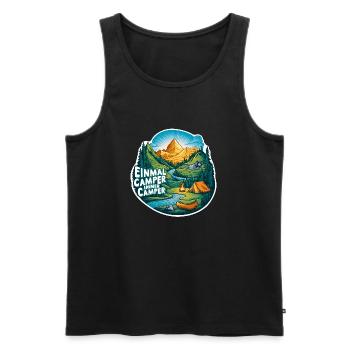 Einmal Camper immer Camper Naturerlebnis pur - Männer Premium Bio Tank Top - Schwarz - Vorne - Michal (187cm)