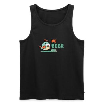 No Beer / No bière / agacé hirondelle pic - Débardeur bio Premium Homme - noir - Devant - Michal (187cm)