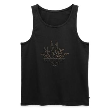 be Yourself - Männer Premium Bio Tank Top - Schwarz - Vorne - Michal (187cm)
