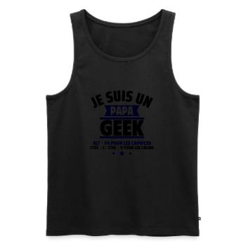 Papa geek : ALT + F4 , cadeau fête des pères - Débardeur bio Premium Homme - noir - Devant - Michal (187cm)