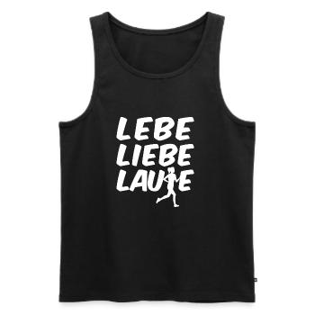 Lebe Liebe Laufe - Männer Premium Bio Tank Top - Schwarz - Vorne - Michal (187cm)