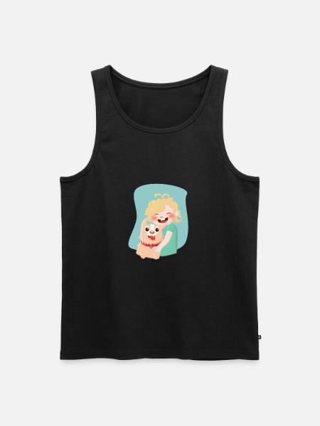 Child with dog - Men's Premium Organic Tank Top - black