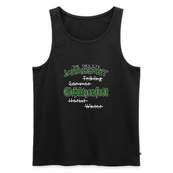Schützenfest - Die geilste Jahreszeit grün - Männer Premium Bio Tank Top - Schwarz - Vorne - AI Model Male 178 light (178cm)
