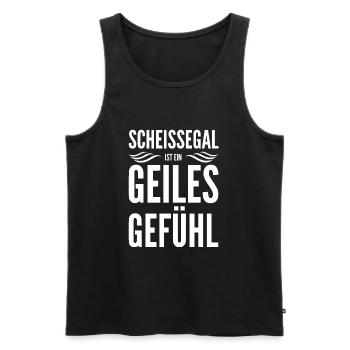 SCHEISSEGAL IST EIN GEILES GEFÜHL - Männer Premium Bio Tank Top - Schwarz - Vorne - Michal (187cm)