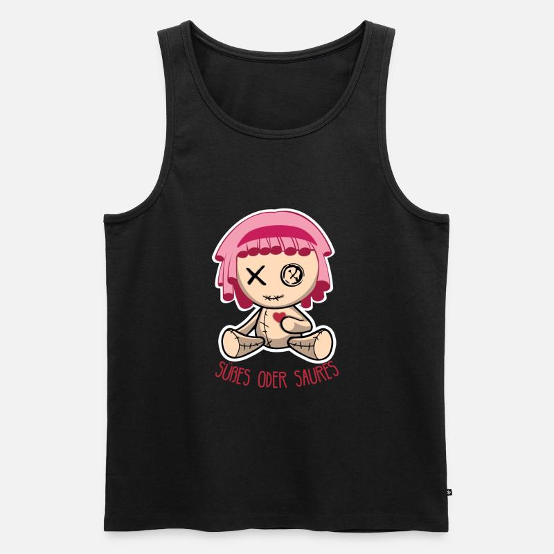 Halloween Puppe - Süßes oder Saures - Männer Premium Bio Tank Top - Schwarz