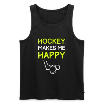 Hockey Makes Me Happy - Men's Premium Organic Tank Top - black - Front - Michal (187cm)