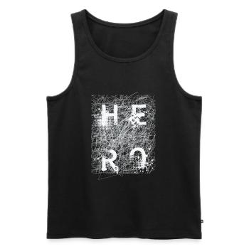 HÉROS - Débardeur bio Premium Homme - noir - Devant - AI Model Male 178 light (178cm)