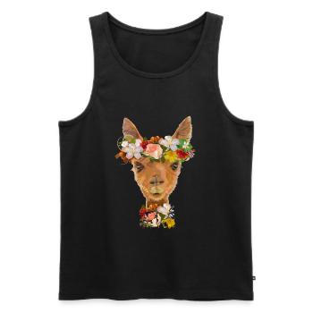 lama - Men's Premium Organic Tank Top - black - Front - AI Model Male 178 light (178cm)