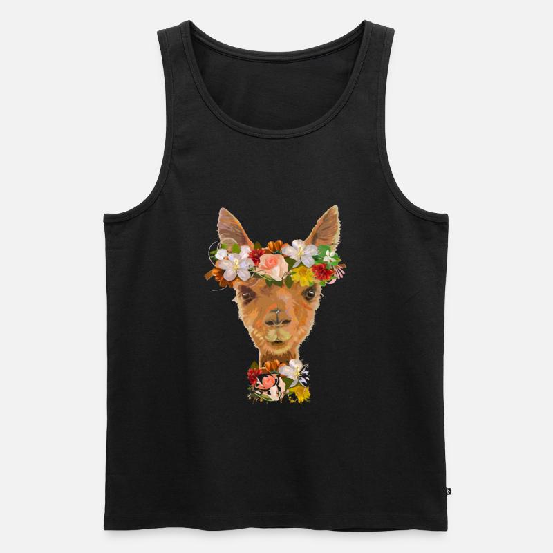 Lama - Männer Premium Bio Tank Top - Schwarz