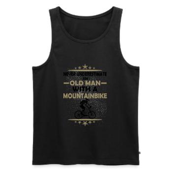 old man bike - bicycle man - Men's Premium Organic Tank Top - black - Front - AI Model Male 178 light (178cm)