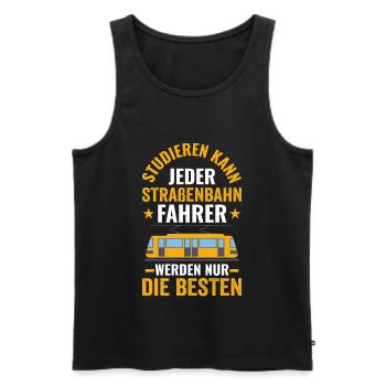 Straßenbahnfahrer Spruch Straßenbahn Tram - Männer Premium Bio Tank Top - Schwarz - Vorne - AI Model Male 178 light (178cm)