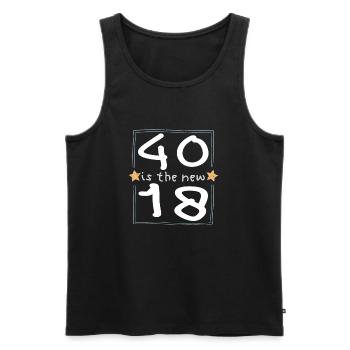 40 is the new 18 Children's font - Men's Premium Organic Tank Top - black - Front - AI Model Male 178 light (178cm)