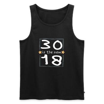 30 est la nouvelle police 18 pour enfants - Débardeur bio Premium Homme - noir - Devant - Michal (187cm)