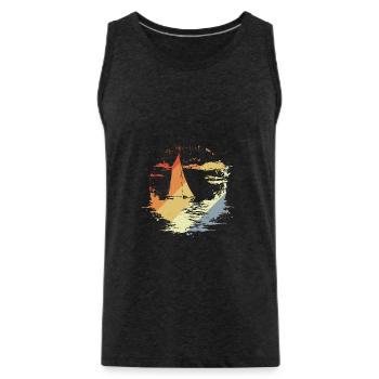 Vintage Sailing - Men's Premium Organic Tank Top - charcoal grey - Front - Alexander (188cm)