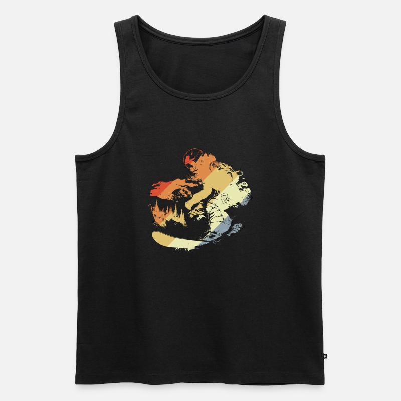 Retro Snowboarderin - Männer Premium Bio Tank Top - Schwarz