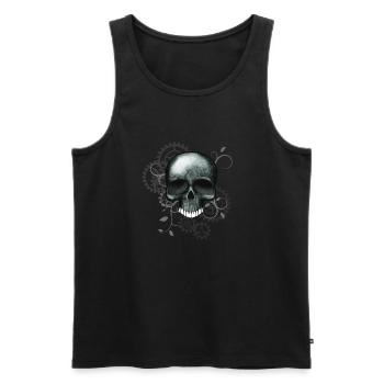 Steampunk Style Skull - Men's Premium Organic Tank Top - black - Front - AI Model Male 178 light (178cm)