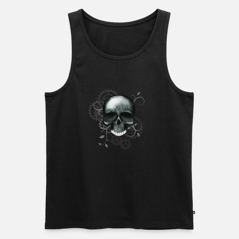 Steampunk Style Skull - Männer Premium Bio Tank Top - Schwarz