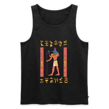 Egypt - Men's Premium Organic Tank Top - black - Front - Michal (187cm)