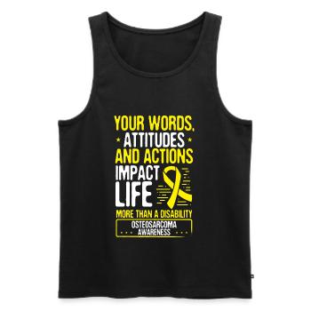 Osteogenic Sarcoma Month Day Warrior Survivor - Men's Premium Organic Tank Top - black - Front - AI Model Male 178 light (178cm)