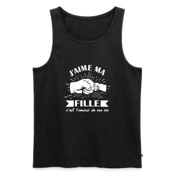 J'aime ma fille c'est l'amour de ma vie t-shirt - Débardeur bio Premium Homme - noir - Devant - Michal (187cm)