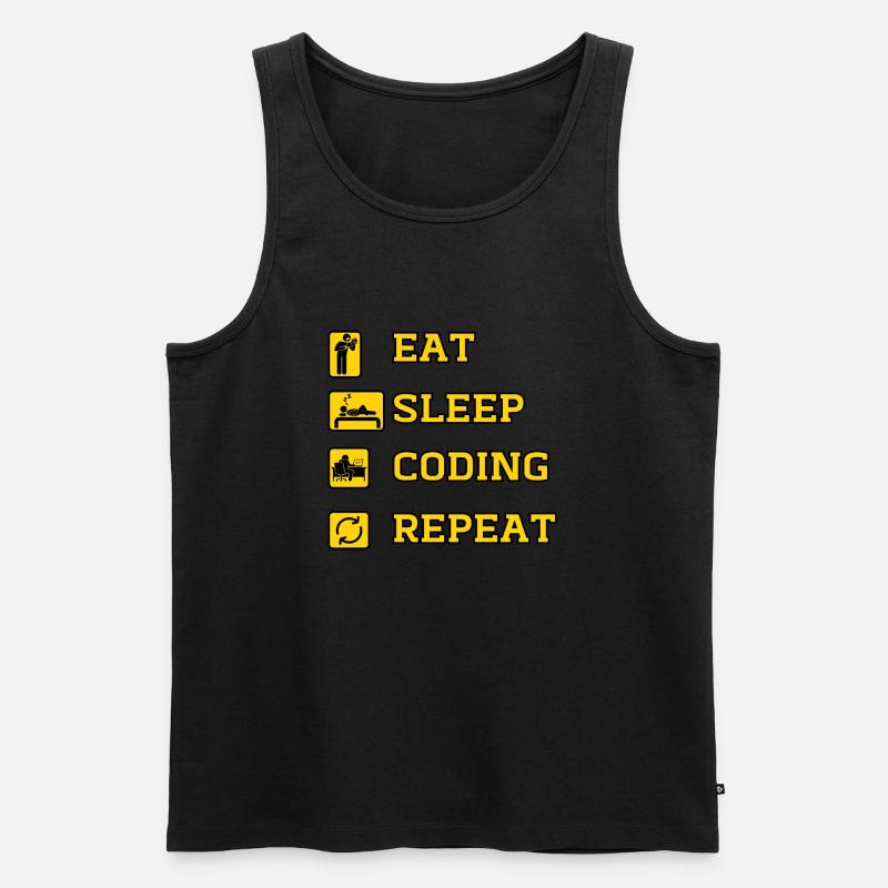Eat Coding Repeat - Men's Premium Organic Tank Top - black