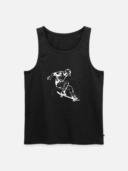 Skateboarder Sketch - Men's Premium Organic Tank Top - black