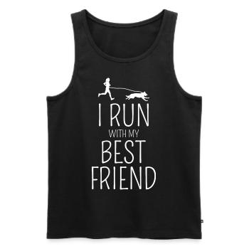 Canicross Trail Running Dog Sport Outdoor Hobby - Men's Premium Organic Tank Top - black - Front - Michal (187cm)