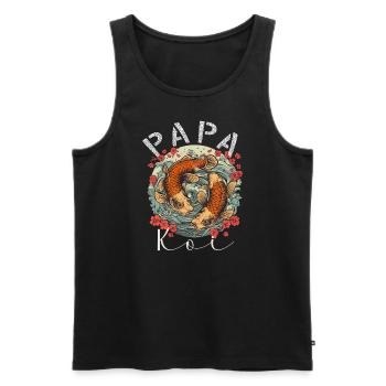 Papa Koi Japanischer Vatertag - Männer Premium Bio Tank Top - Schwarz - Vorne - AI Model Male 178 light (178cm)