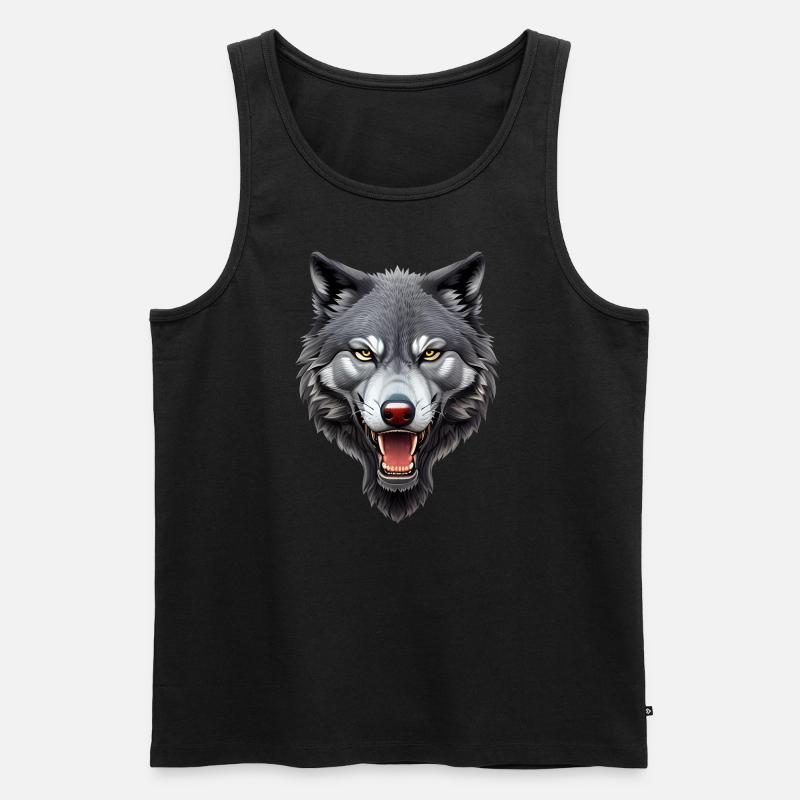 Wolf - Männer Premium Bio Tank Top - undefined