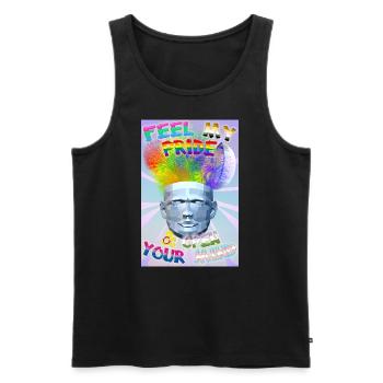 Fühle meinen Stolz und öffne deinen Geist - Männer Premium Bio Tank Top - Schwarz - Vorne - AI Model Male 178 light (178cm)