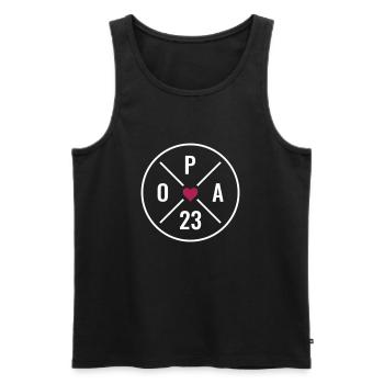 Opa 23 - Opa Herz - Opa 2023 - Männer Premium Bio Tank Top - Schwarz - Vorne - Michal (187cm)