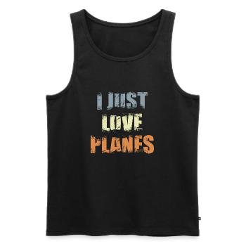 Airplane Fan - Men's Premium Organic Tank Top - black - Front - Michal (187cm)
