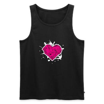 Bouldering Heart - Climbing Design - Männer Premium Bio Tank Top - Schwarz - Vorne - AI Model Male 178 light (178cm)