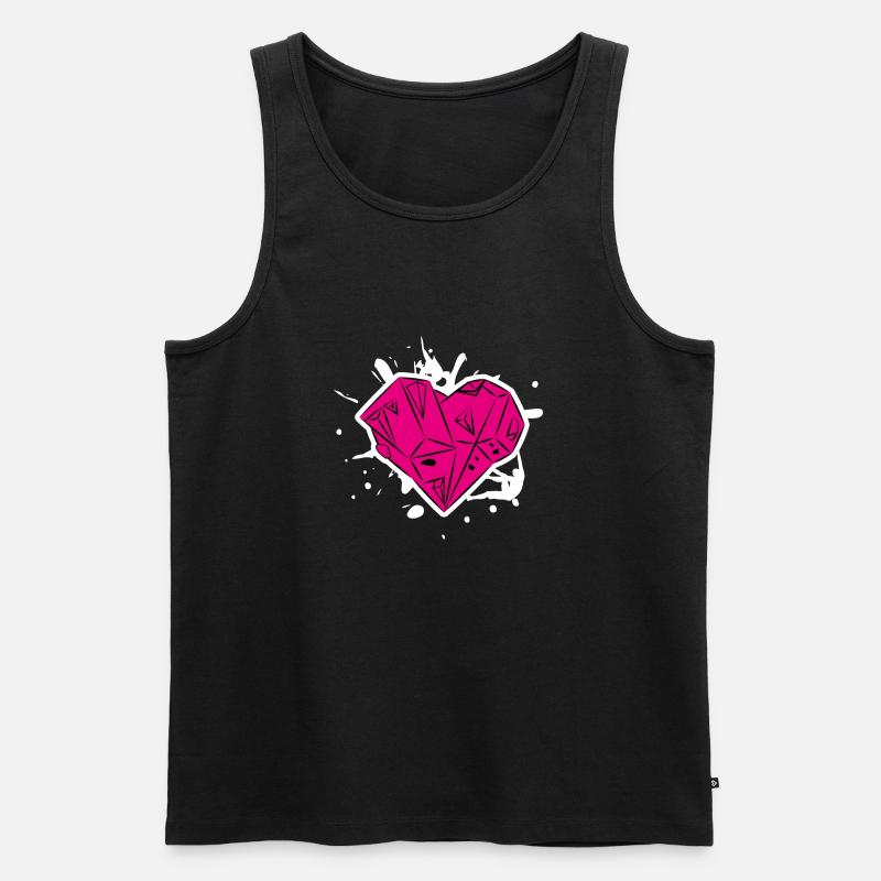 Bouldering Coeur - Conception d'escalade - Débardeur bio Premium Homme - noir